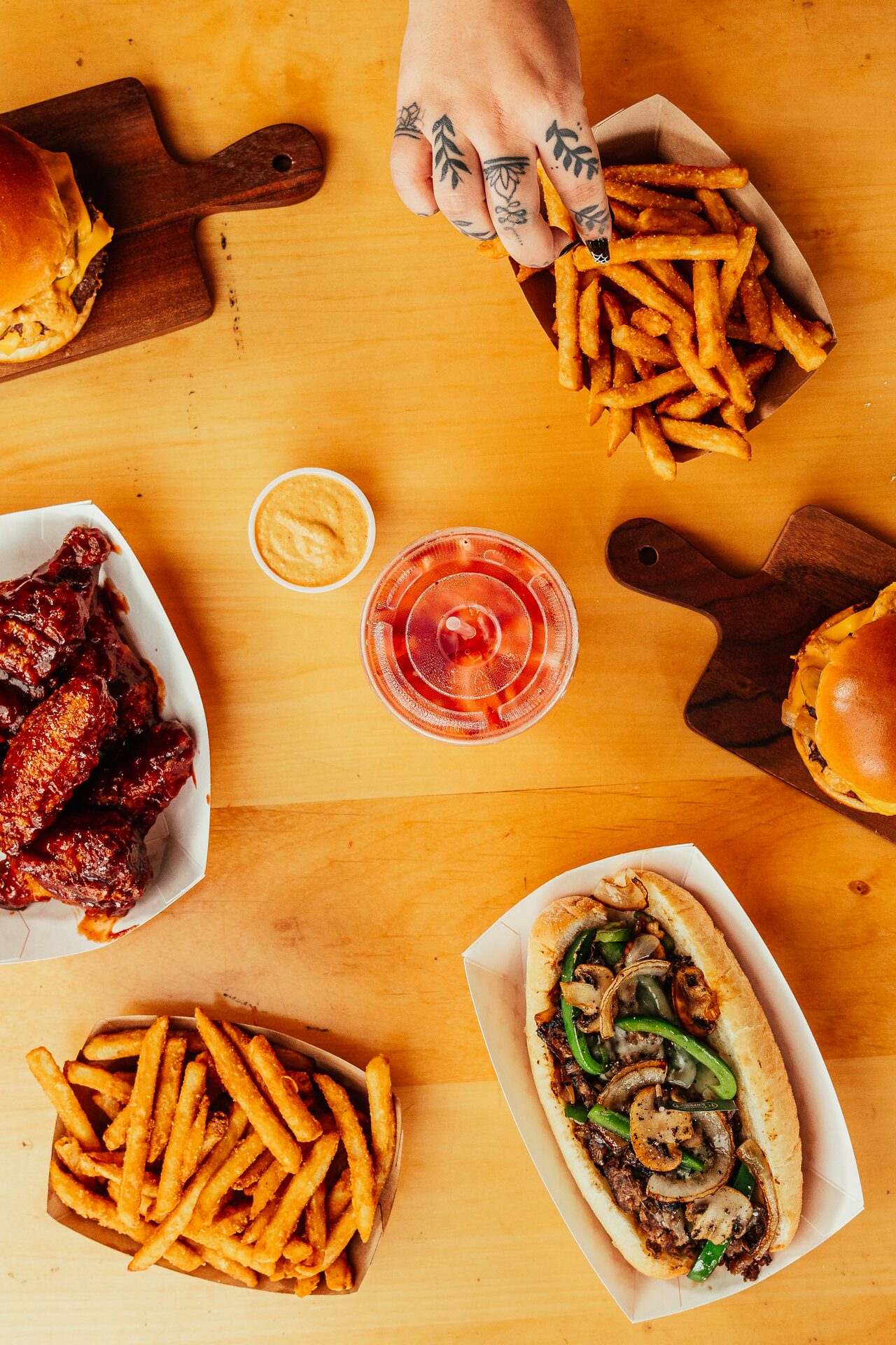 Happy Place Eatery catering spread