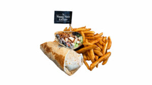 Chicken Elote Wrap at Happy Place Eatery in Downtown Ventura