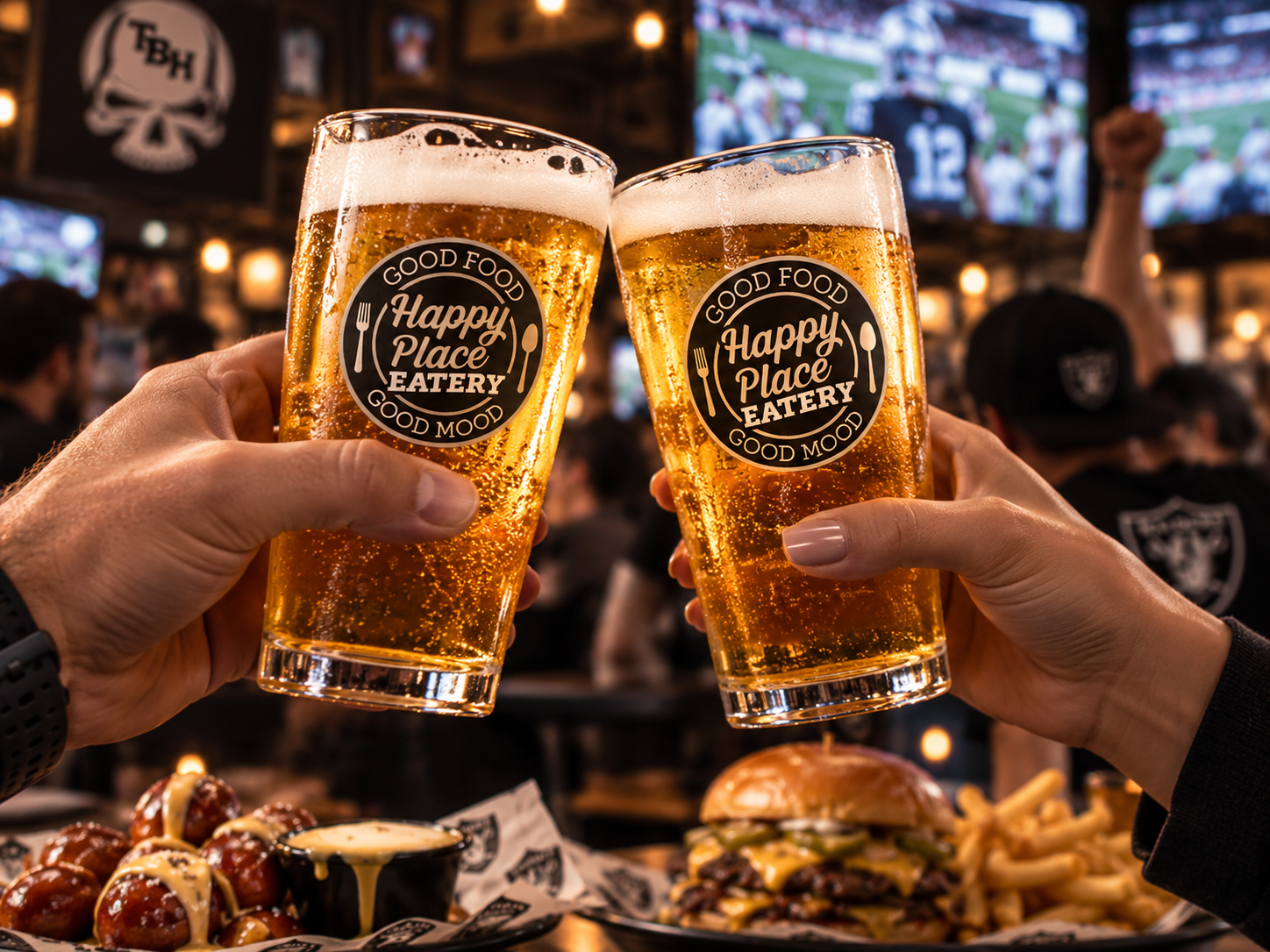 Two Happy Place craft beers raised on game day