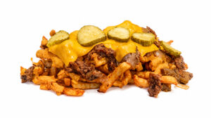 Vegan Happy Loaded Smash Fries at Happy Place Eatery in Downtown Ventura