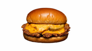 Vegan Happy Smash Burger at Happy Place Eatery in Downtown Ventura